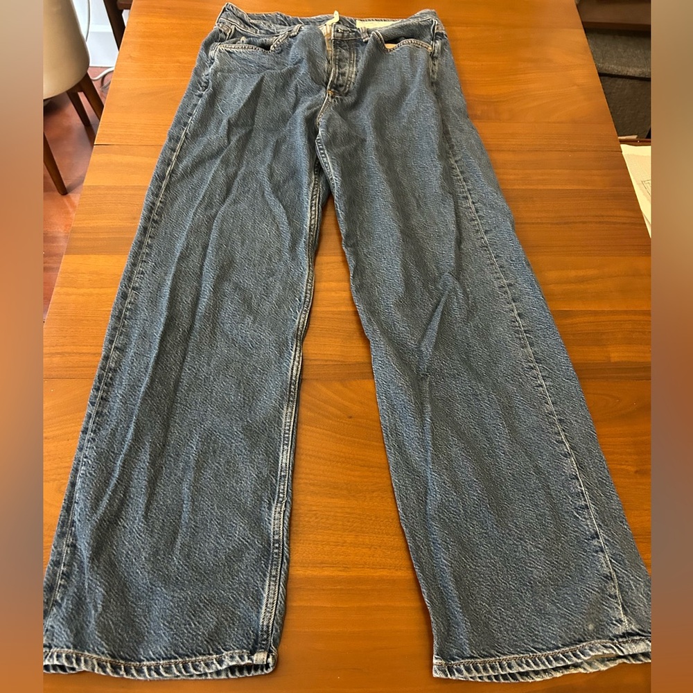 Rag & Bone Logan Low Rise Wide Leg Denim Jeans Womens 27